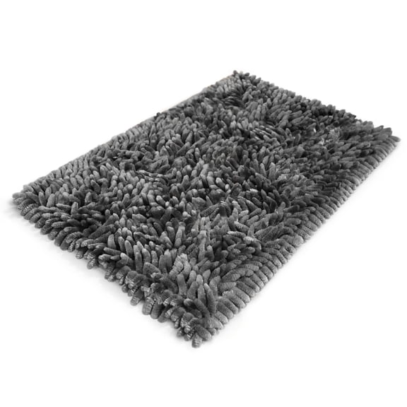 Mainstays Performance Bath Rug, Navy, Shiny Chenille Top, Memory Foam, 17x24
