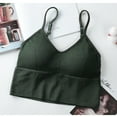 thumbnail image 4 of Deago Women's Comfy Sleep Bra Padded Seamless Bralettes Wireless Cami Bra Tank Top Sports Bra (Green, S/M), 4 of 11