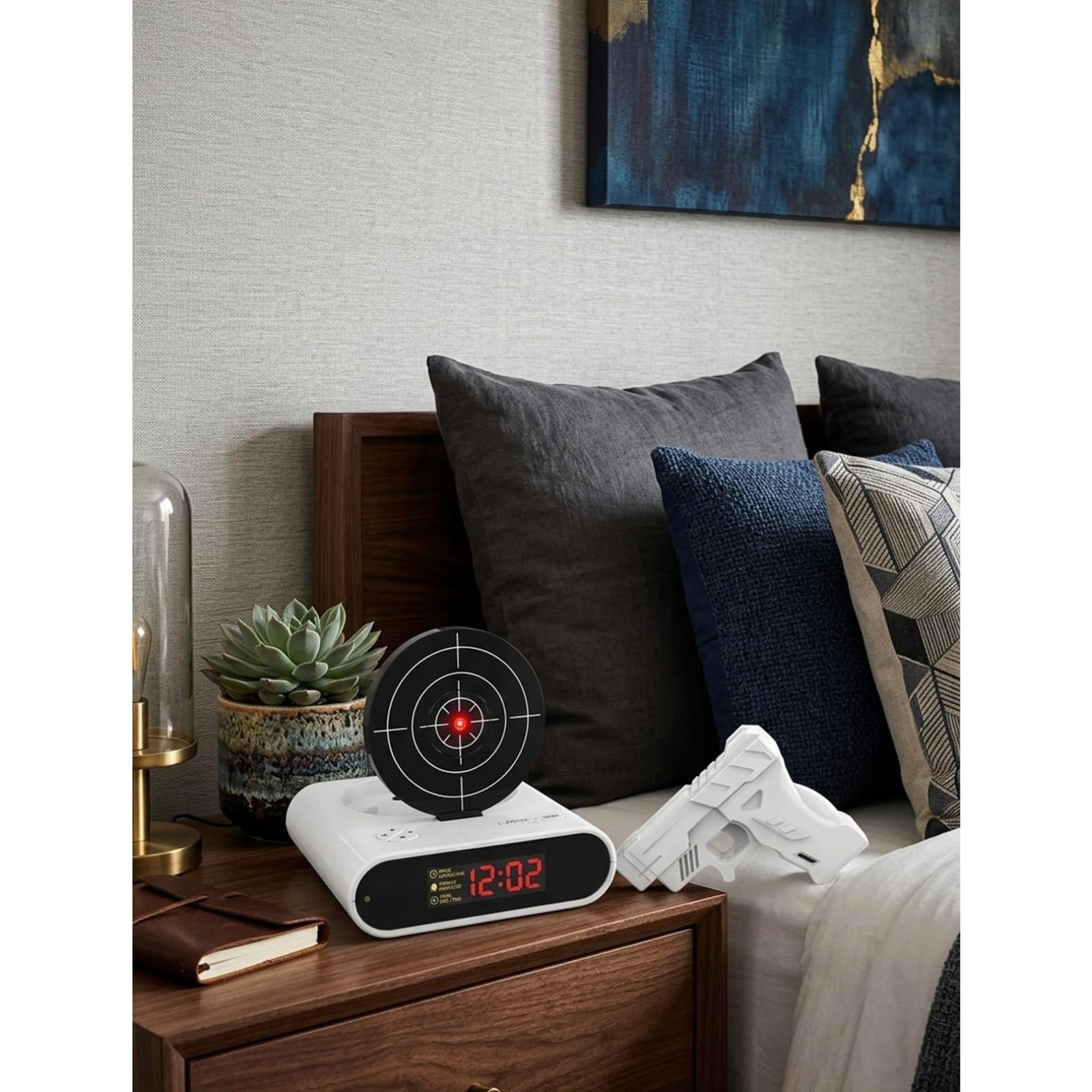Target Alarm Clock – Shot Timer, Shooting Timing Clock , Interactive Digital Wake Shot, 2 Alarm Modes, Large LED Display for Home Office Living Room