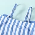 thumbnail image 6 of Newborn Baby Girls Clothes Baby Girls One-piece Swimsuit Sleeveless Suspender Cute Bowknot 0-3 Months Girls Summer Stripe Swimwear Headband Set Blue, 6 of 8