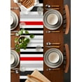 thumbnail image 5 of Hokiten Table Runners 90 Inches Long Dress Scarves, Red Black Stripe Farmhouse Coffee/Dining/Kitchen Table Runner for Living Room, Modern Abstract Coarse Striped 13x90 Inch, 5 of 7