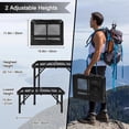thumbnail image 3 of TEAFIRST Table de Gril Pliable Portable, Table de Camping Extérieure avec Moustiquaire, Hauteur Réglable, Noir, 3 of 7