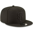 thumbnail image 3 of San Francisco Giants New Era Black on Black 9FIFTY Team Snapback Adjustable Hat - Black, 3 of 6