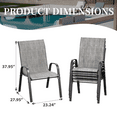 thumbnail image 4 of Amopatio Patio Chairs Set of 4, Outdoor Stackable Dining Chairs for All Weather, Breathable Garden Outdoor Furniture for Backyard Deck,Light Gray, 4 of 7