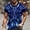 Blue, variant on Azrian Shirts for Men Short Sleeve Clearance,Men Casual Round Neck 3D Digital Printing Pullover Fitness Sports Shorts Sleeves T Shirt Blouse