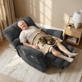 thumbnail image 2 of MCombo Oversized 24.8" Seat Width Large Dual Motor Power Recliner Lift Chair for Tall Elderly, Infinite Position,  Dark Grey Fabric, 2 of 14