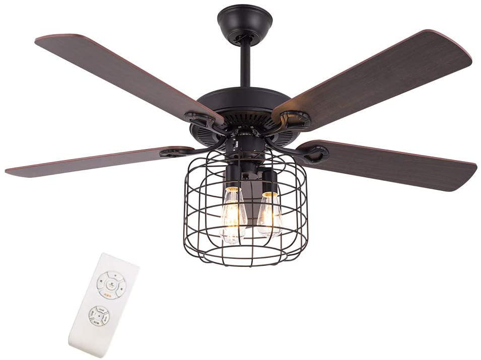 Loyalheartdy 52 Ceiling Fans 3 Light, Wood And Metal Ceiling Fan