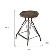 thumbnail image 3 of HomeRoots  25.5 x 19 x 17.5 in. Brown & Black Leather Swivel Low Back Counter Height Bar Chair with Footrest, 3 of 8