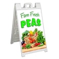 thumbnail image 1 of Farm Fresh Peas (24" X 36") Standard A-Frame Signicade, Includes Decal Applied To Stand, 1 of 4