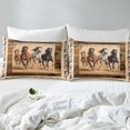 Brown Horse Bed Sheets Full Size for Boys Girls Western Farmhouse
