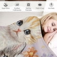 thumbnail image 3 of Orinice Adorable Kitten Blanket Cute Cat and Butterfly on Lavender Throw Blankets Gifts for Girls Women Adults Lightweight Soft  Cozy for Sofa Couch Bed Room Travel Birthday Decor   40x50in, 3 of 6