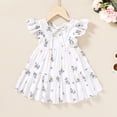 thumbnail image 3 of Happy Town Toddler Baby Girl Boho Dress Linen Ruffle Sleeveless Casual Dress, 3 of 7
