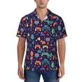 thumbnail image 7 of Men's Casual Short Sleeve Button Down Hawaiian Shirts,Video Game Controllers Plants Shirts Regular Fit Beach Dress Shirts with Front Pocket,XL, 7 of 7