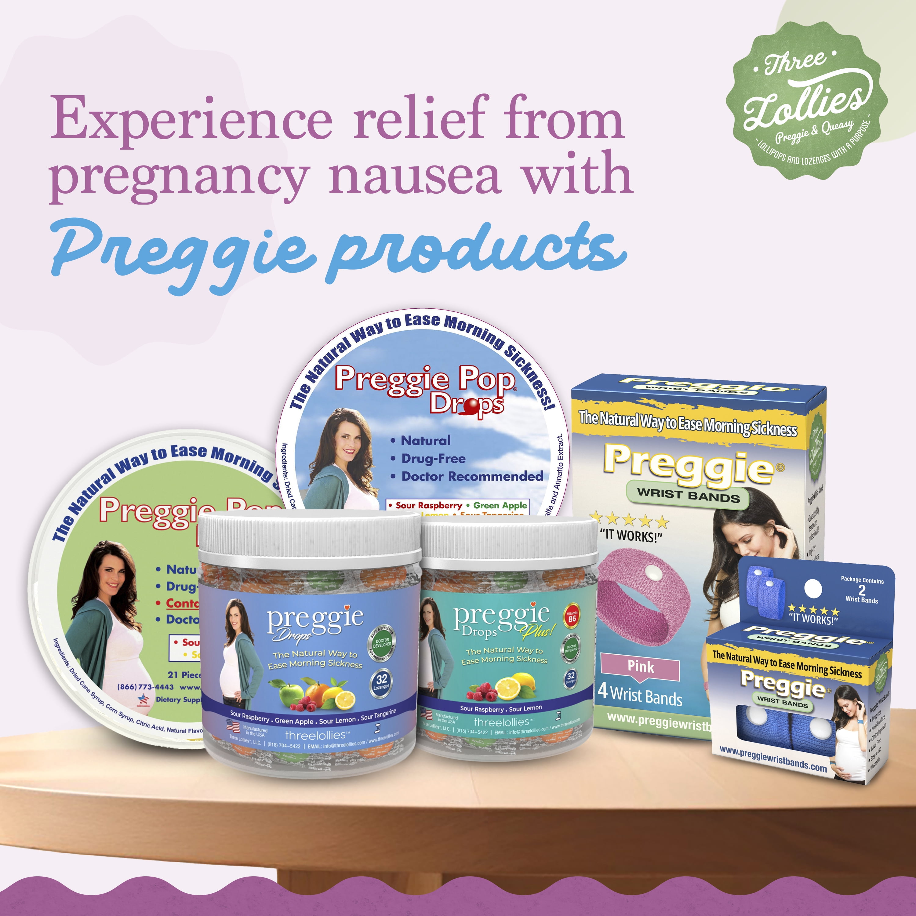 Three Lollies Preggie Hydration Packets - Natural Hydration & Digestive Health Support for Women During Pregnancy - Eases Nausea & Replaces Nutrients - Essentials for Morning Sickness - 7 Packets