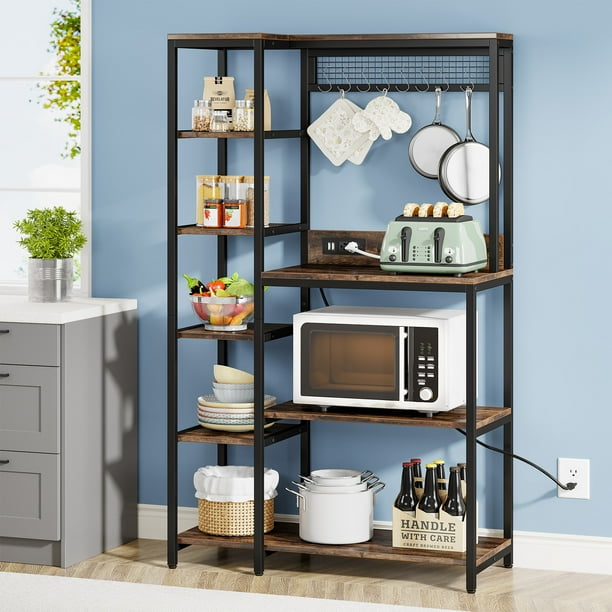 Tribesigns Baker’s Rack with Power Outlets, 8Tier Microwave Stand with