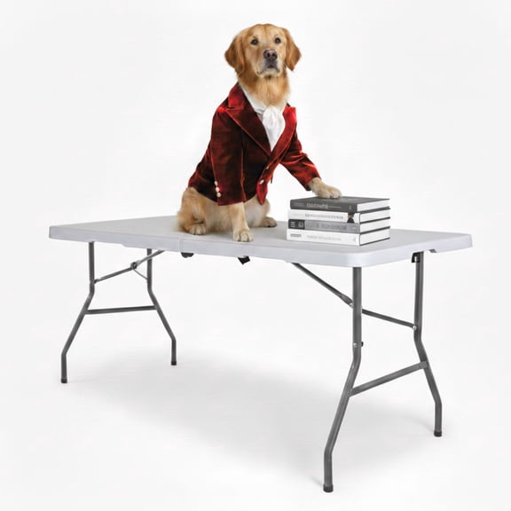 Mesa Plegable de Plastico Tipo Portafolio para  Jardin Eventos Interior y Exterior 1.80 Metros Gaon