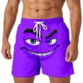 thumbnail image 3 of ibiyuan Men Swim Shorts 3d Cartoon Smile Face Quickdry Men's Board Shorts Drawstring Waist Mens Bathing Suit Beach Swimwear, 3 of 5