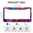 thumbnail image 3 of 2 Pack Abstract Hearts And Rainbows License Plate Frame Red Pink Heart Valentine's Day Car Tags Frames Holder Stainless Aluminum 2 Round Holes for Women Men Auto Decoration Hardware, 3 of 6