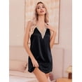 thumbnail image 4 of Ekouaer Womens Satin Tank Nightgown V Neck Sleepwear Nightdress, 4 of 7