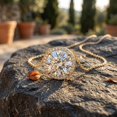 thumbnail image 4 of Rosec Jewels Lab Created Diamond Halo Necklace for Women - IGI Certified - 5 Carat - E-VS1 Quality - Ready to Gift, 10K Yellow Gold, 4 of 6