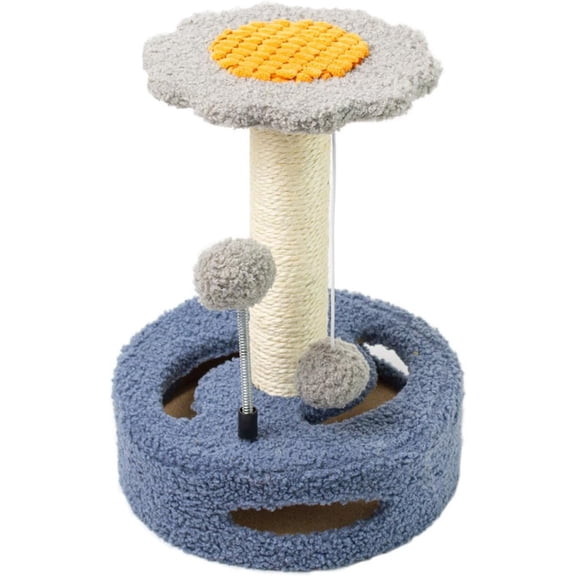 Cat tree, cat tower with scratch pole covered with sisal, cat apartment with fun cat toys, suitable for small spaces, indoor cats