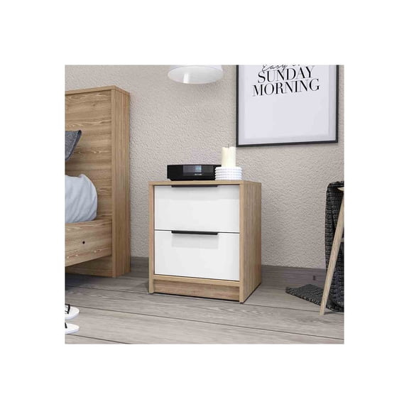 FM FURNITURE Washington Nightstand, Two Large Drawers