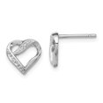 thumbnail image 1 of Sterling Silver Rhodium Diamond Heart Post Earrings QDX289, 1 of 2