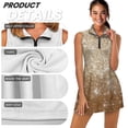 thumbnail image 5 of Garronmavis Gold Glitters Golf Dress Sleeveless for Women Size L Casual V-Neck Athletic Tennis Dress Collared Half-Zip Athletic Tank Dresses Workout Outfits, 5 of 7