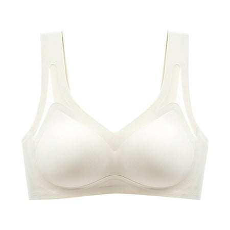 Gnurob on Sale Women s Seamless Bras No Underwire Bralette Push Up Bra Soft Wireless Comfort Bralettes Full Coverage Everyday Underwear Clearance Khaki 4X-Large