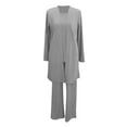 thumbnail image 4 of HBFAGFB Pantsuit for Women Fashion Casual Long Tops Wide Leg Pants with Pockets Daily Wear Grey Size L, 4 of 5