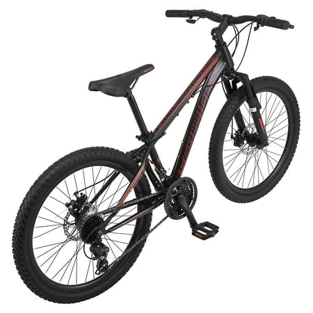 Schwinn Sidewinder Mountain Bike; 24-Inch wheels, 21-speeds, Black / Red