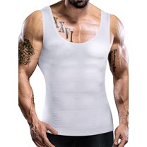 Pop Closets Compression Shirt for Men Slimming Undershirt Body Shaper Tank Top for Gynomastica Sleeveless Shapewear Vest for Gym Fitness Outdoor