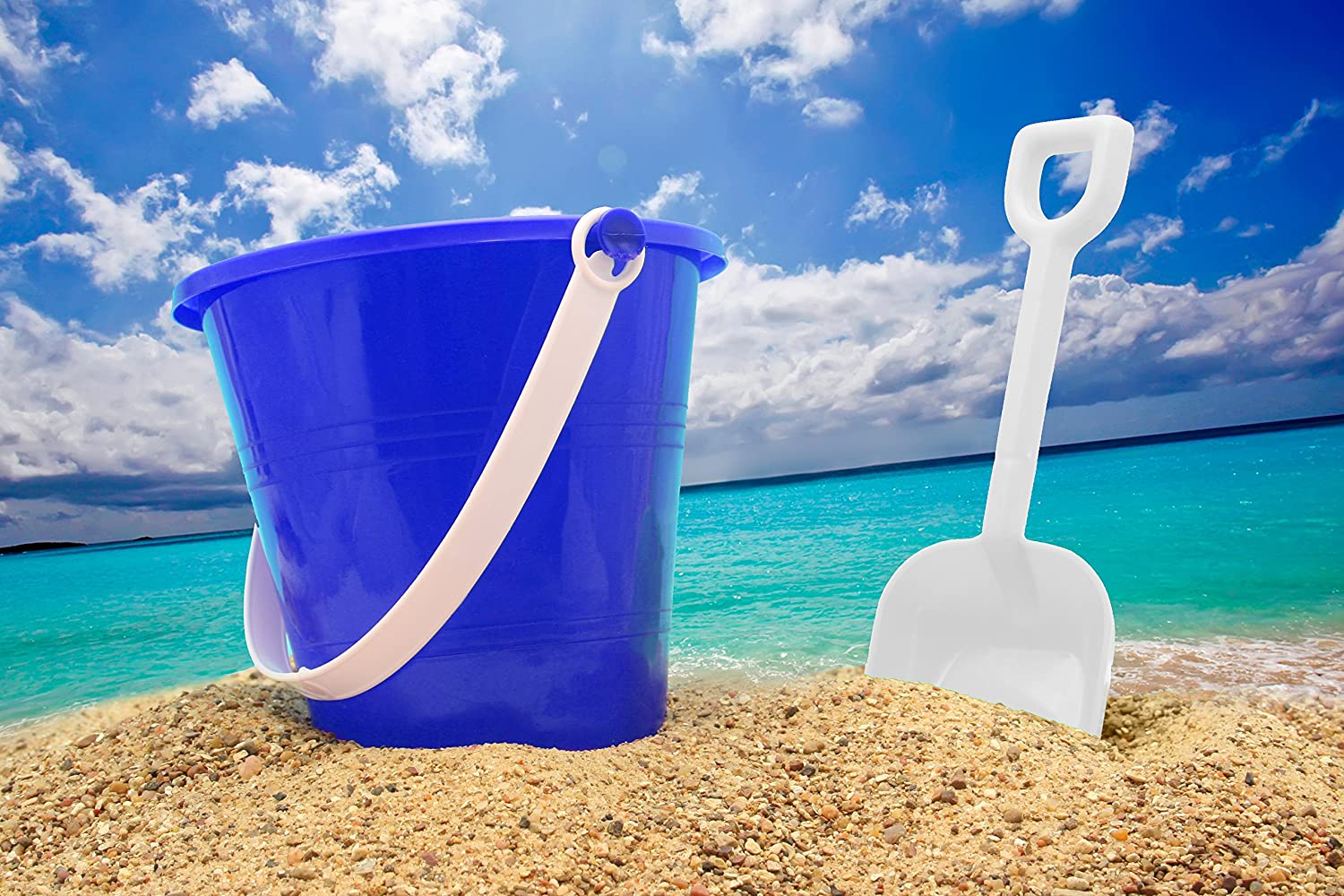 JoyX 5" Inch Beach Pails Sand Buckets and Sand Shovels Set for Kids | Beach and Sand Toys at The Beach | Use for Sand Molds at The Sandbox (Pack of 6 Sets) - image 5 of 7
