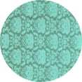 thumbnail image 1 of Ahgly Company Indoor Round Abstract Light Blue Modern Area Rugs, 4' Round, 1 of 4