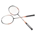 thumbnail image 3 of 2 Pcs Carbon Fiber Badminton Rackets Ultra Light Adult for Training Competition Recreation Orange, 3 of 14
