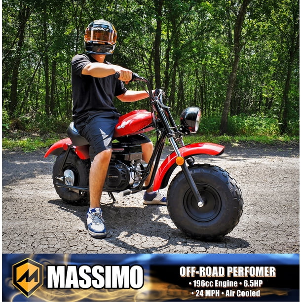 Massimo MB200 Minibike 6.5HP 196cc Gas Powered - Red - Walmart