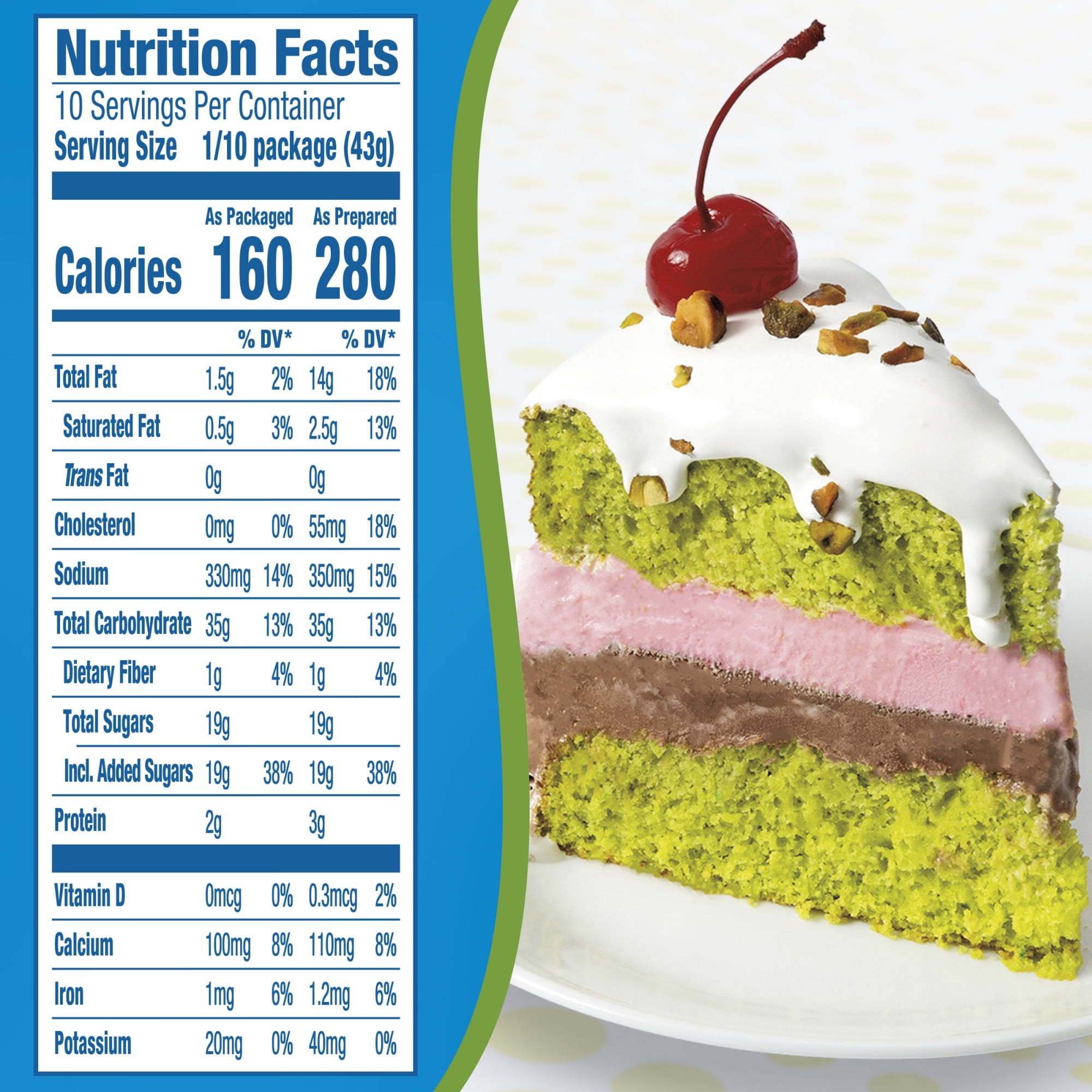 Pillsbury Moist Supreme Pistachio Cake Mix, 15.25 oz Box