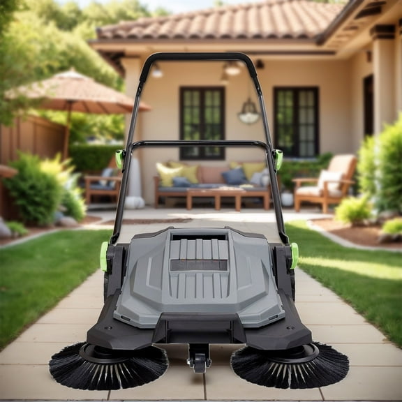 Dranite Walk-Behind Sweeper, 5x Faster, 5.25-Gal Capacity, 26.8" Width for Warehouses