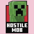 thumbnail image 2 of Girl's Minecraft Hostile Mob Creeper  Graphic Tee Light Pink Large, 2 of 4
