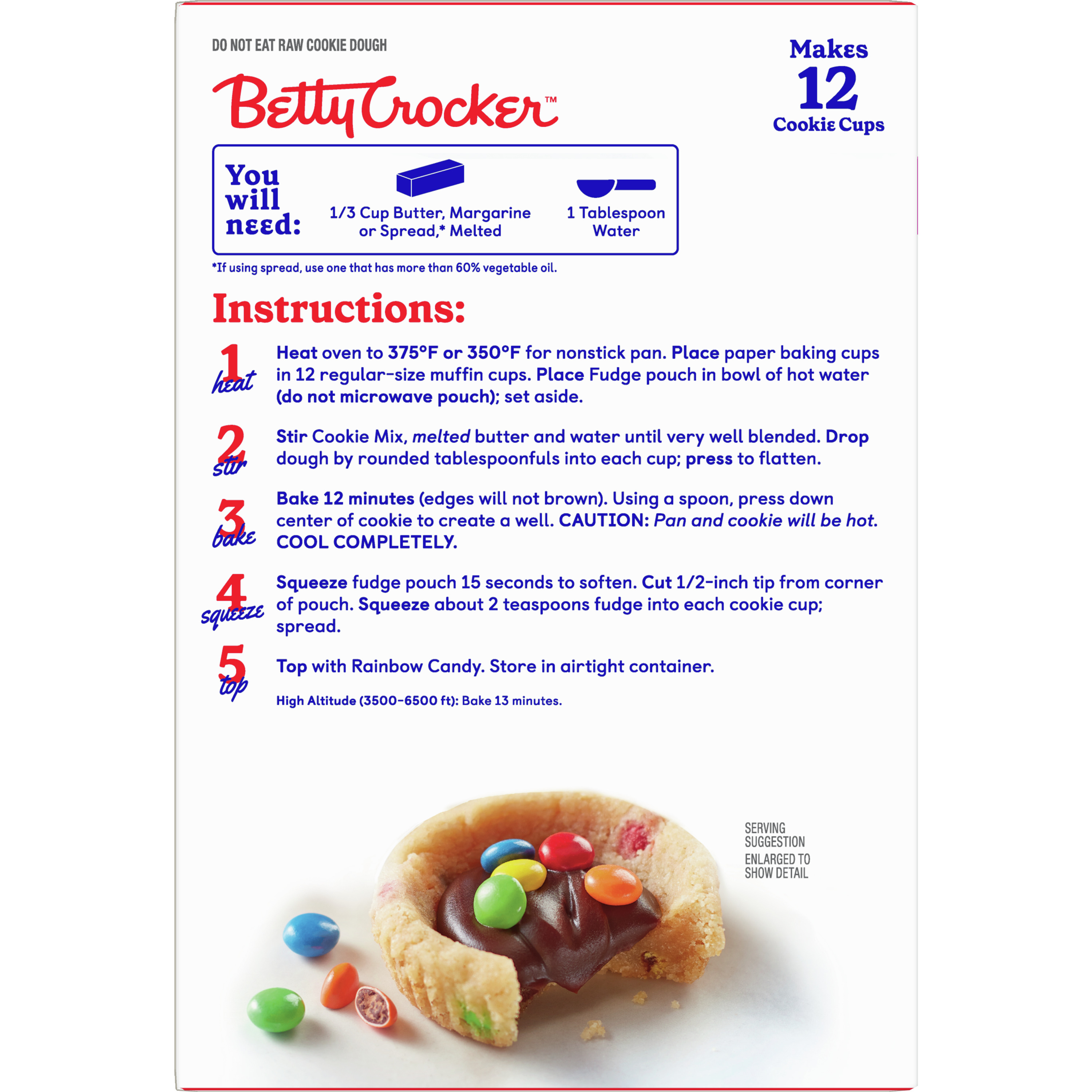 Betty Crocker Ready to Bake Rainbow Candy Cookie Cups, 14 oz - image 5 of 11