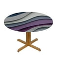 thumbnail image 3 of ONETECH Geometric Ombre Round Fitted Table Cover, Waterproof Aesthetic Purple Grey Gradient Abstract Elastic Edged Tablecloth, Wipeable Oil Proof Modern Table Cloth for Kitchen Indoor Outdoor,, 3 of 7