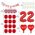thumbnail image 2 of Red Number 22th Birthday Decoration Set Happy Birthday Banner Balloons 22 Years Old Birthday Party Supplies Helium Balloons Number 22 Balloons Latex Balloon Foil Balloon, Red 22th Party Balloons, 2 of 5