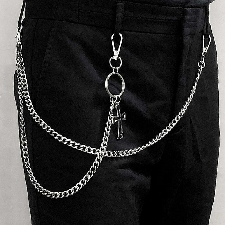 Pants Chain Fashion Dual Layers Cross Trousers Chain Jean Wallet Chain for  Men 