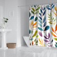 thumbnail image 2 of Colorful Leaves Pattern 84x72in Shower Curtain,Bathroom Decorative Shower Curtains Set with 12 Hooks,Modern Waterproof Washable Shower Curtain, 2 of 4