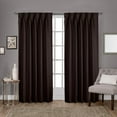thumbnail image 1 of Exclusive Home Rideaux Satin Sergé Tissé Occultant Pince Plissé Rideau Panneau, 96 "Longueur, Expresso, 2 Comte, 1 of 4