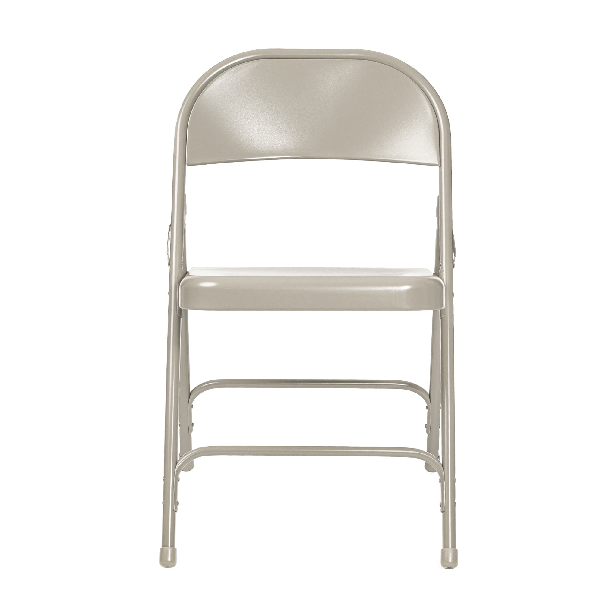 Hampden Furnishings Bernadine Collection Metal Round-Backed Folding Chair, Grey, Pack of 4