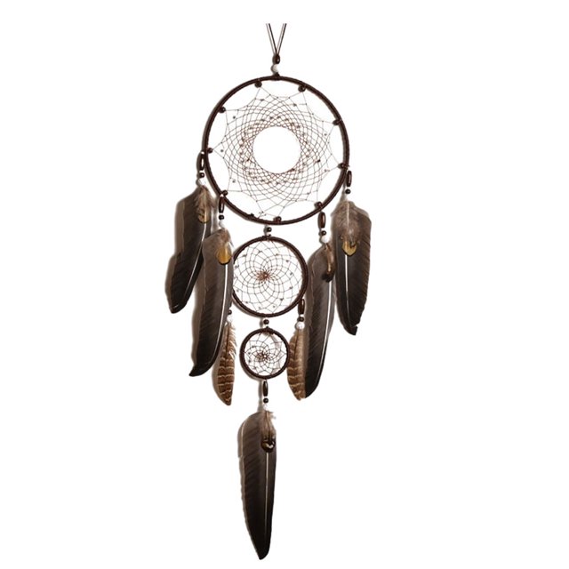 Matsuzay El colgante de atrapasueños de hierro inspira dulces sueños y energía positiva Atrapasueños de estilo único Kits de decoración para fiestas café y negro A