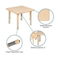 thumbnail image 5 of Flash Furniture 24" Square Natural Plastic Height Adjustable Activity Table Set with 2 Chairs, 5 of 10