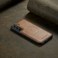 thumbnail image 6 of Compatible with Samsung Galaxy S22 Plus Magnetic Case, Classic Premium PU Leather TPU Hybrid MagSafe Ultra Slim Protective Skin Friendly Shockproof Case Cover for Samsung Galaxy S22 Plus, Brown, 6 of 7