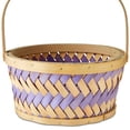 thumbnail image 5 of Round Woven Woodchip Basket, Brown and Purple, 10.25" x 5", Easter by Way To Celebrate, 5 of 7